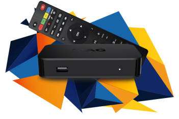 Set-top box and remote control representing smart TV and STB installation of IBO Player